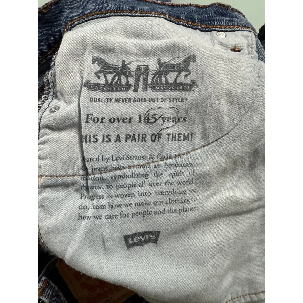 Levis 505 Jeans Mens 38x29 Blue Denim Straight Leg ‎ DadCore